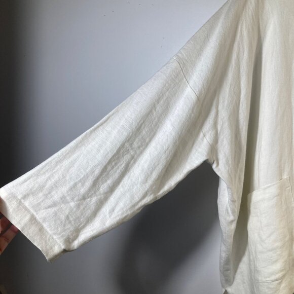 Womens Eskandar Bergdorf Goodman Lagenlook Boxy Linen Jacket White Esk‎ size1 US - Picture 6 of 15